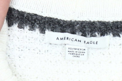 American Eagle Women's Multicoloured Striped Chunky Knit Jumper XS