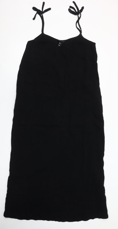 New Look Women's Black Size 6 Midi Cotton Slip Dress