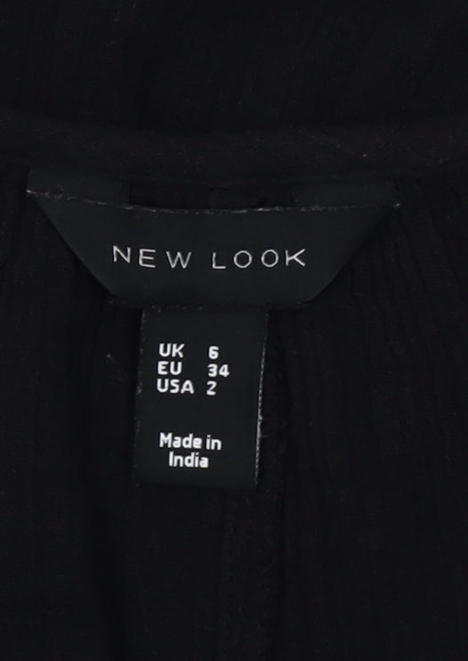 New Look Women's Black Size 6 Midi Cotton Slip Dress