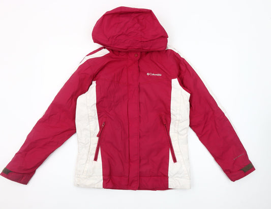 Columbia Women's Pink Ski Jacket Hooded Water Resistant S Regular Fit