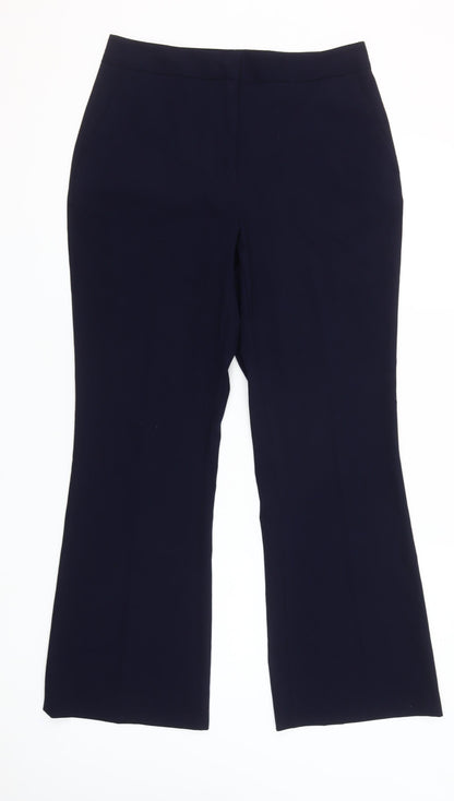 Zara Women’s Blue Flared Dress Pants Size M Slim Fit Business Trousers