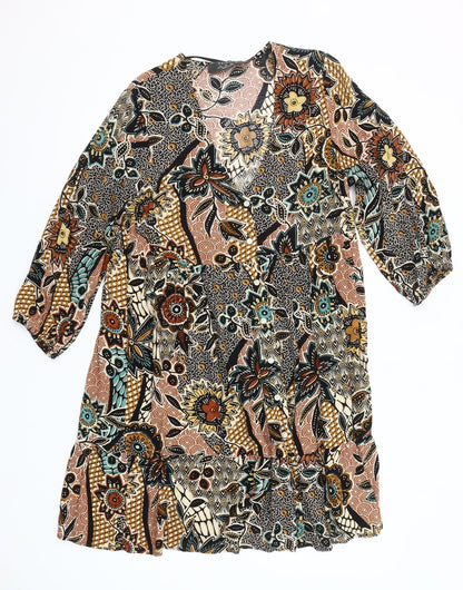 Primark Womens Multicoloured Floral A-Line Dress Size 8