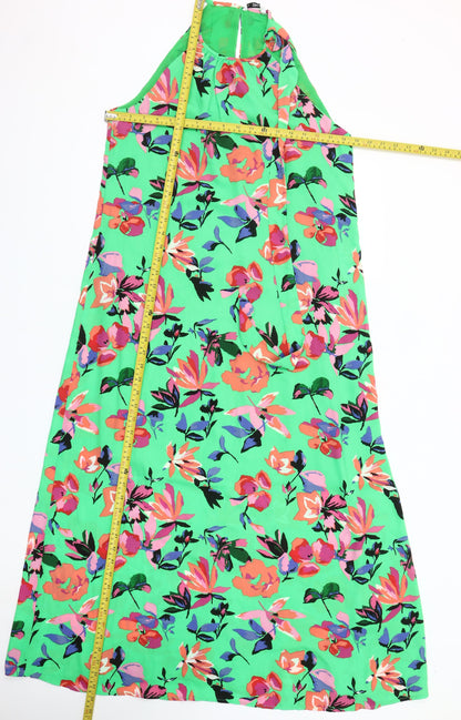 ONLY Women’s Green Floral Halter A-Line Midi Dress Size 6