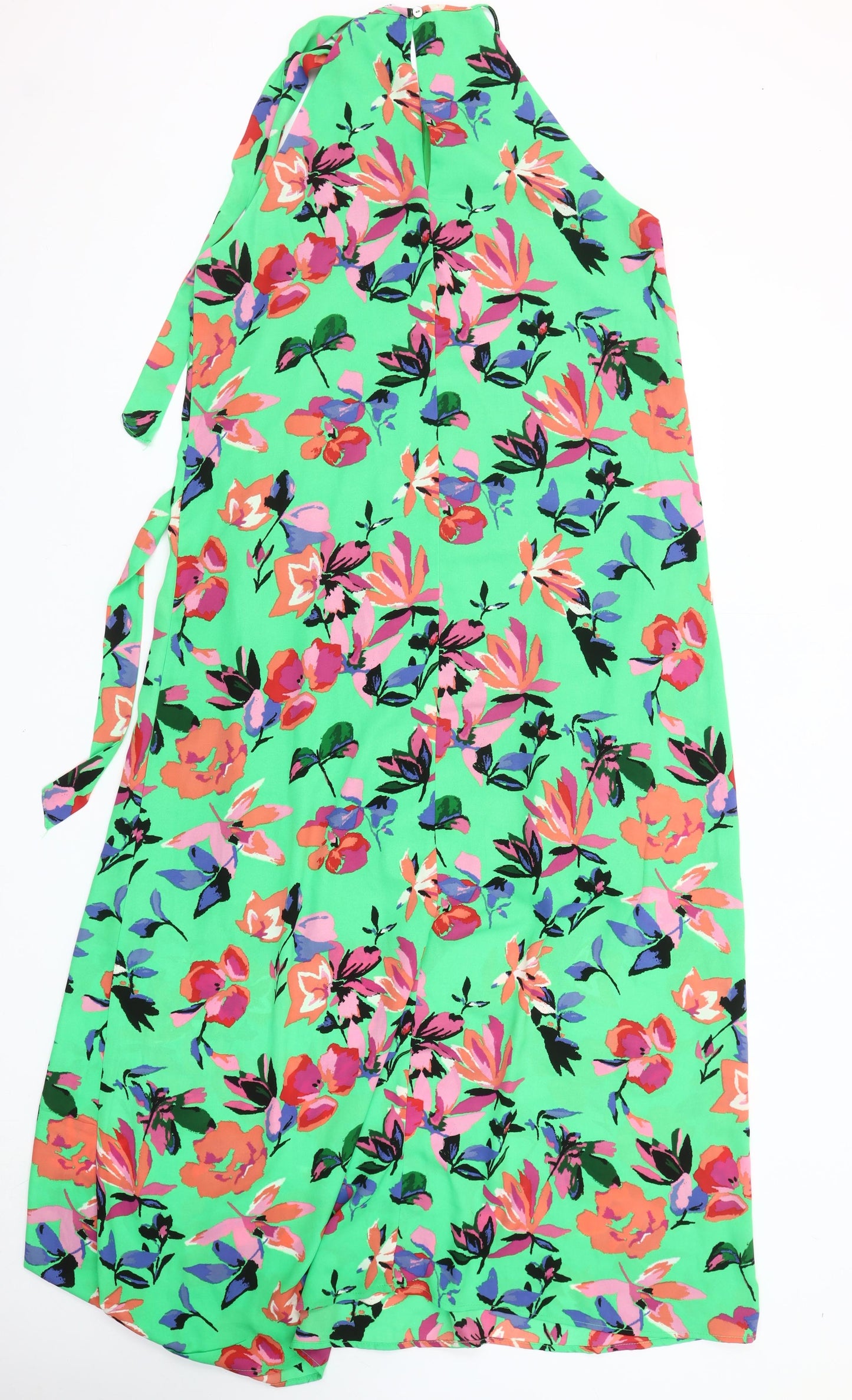 ONLY Women’s Green Floral Halter A-Line Midi Dress Size 6