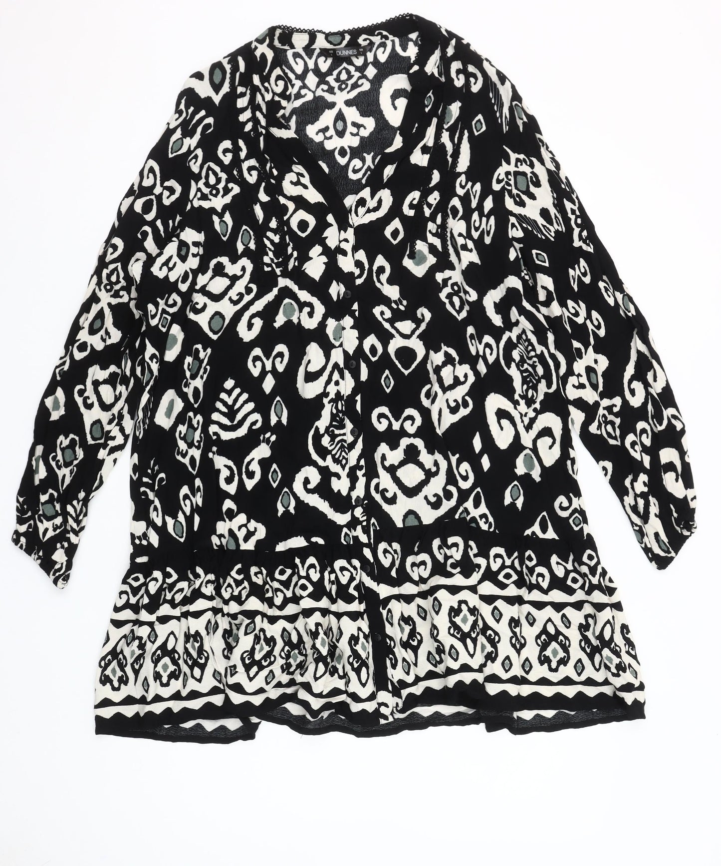Dunnes Stores Women’s Black Geometric Viscose Shift Dress L