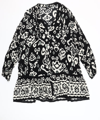 Dunnes Stores Women’s Black Geometric Viscose Shift Dress L
