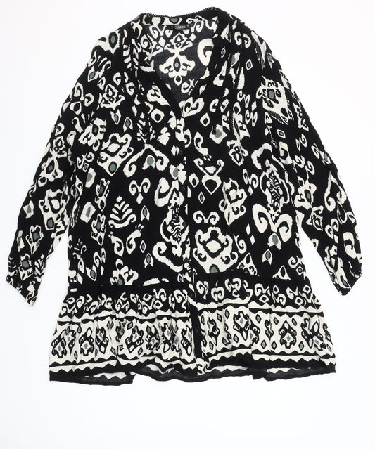 Dunnes Stores Women’s Black Geometric Viscose Shift Dress L