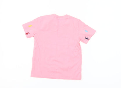Ralph Lauren Girls Pink Embroidered Pony Cotton T-Shirt 3-4 Years