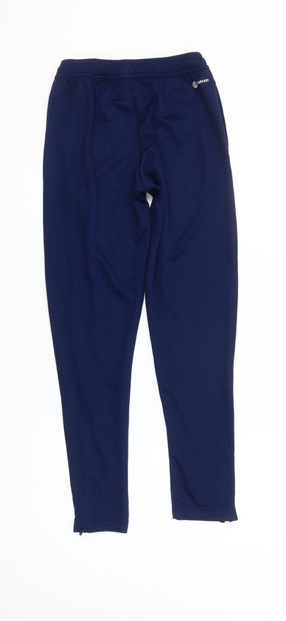 Adidas Boys Navy Blue Jogger Trousers Size 12 Years Polyester Activewear