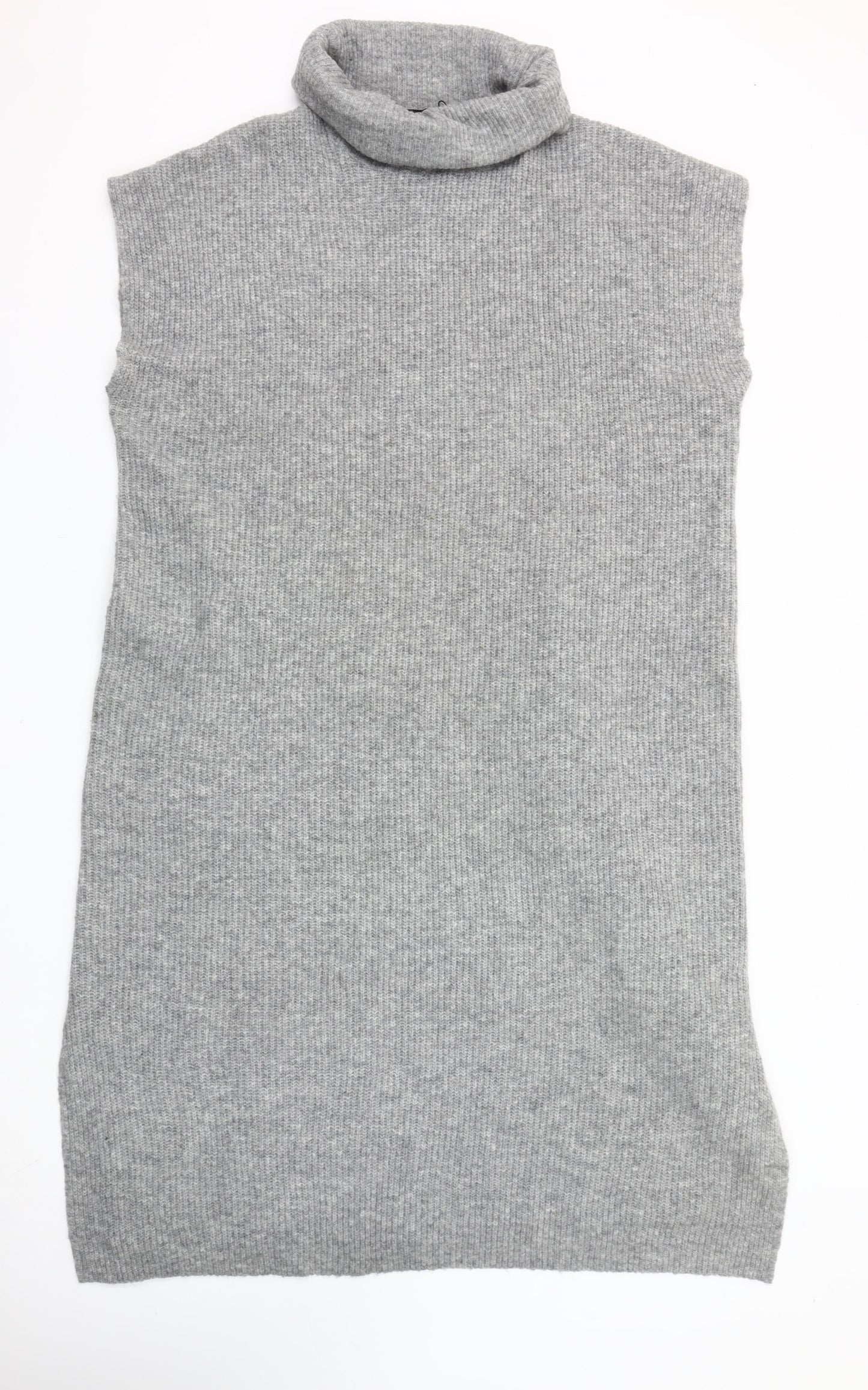 Yours Women Grey Roll Neck Sleeveless Jumper Dress Size 14-16