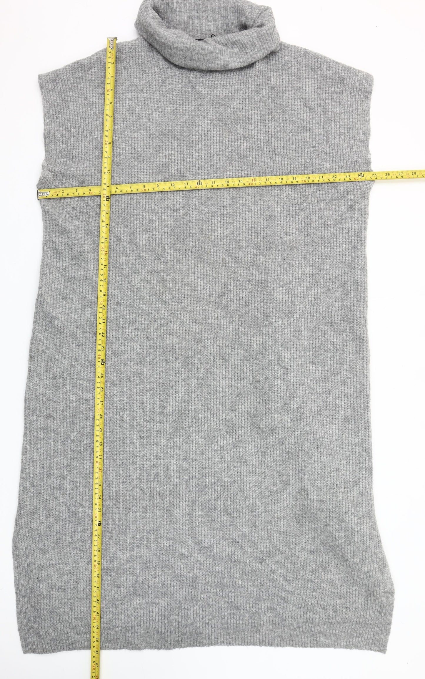 Yours Women Grey Roll Neck Sleeveless Jumper Dress Size 14-16