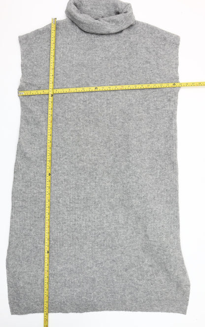 Yours Women Grey Roll Neck Sleeveless Jumper Dress Size 14-16