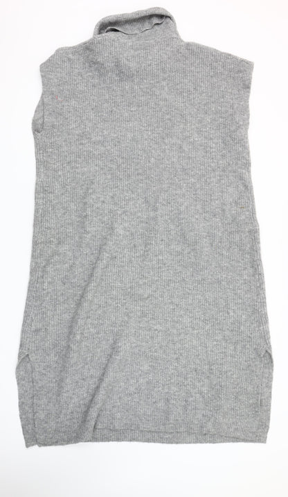 Yours Women Grey Roll Neck Sleeveless Jumper Dress Size 14-16