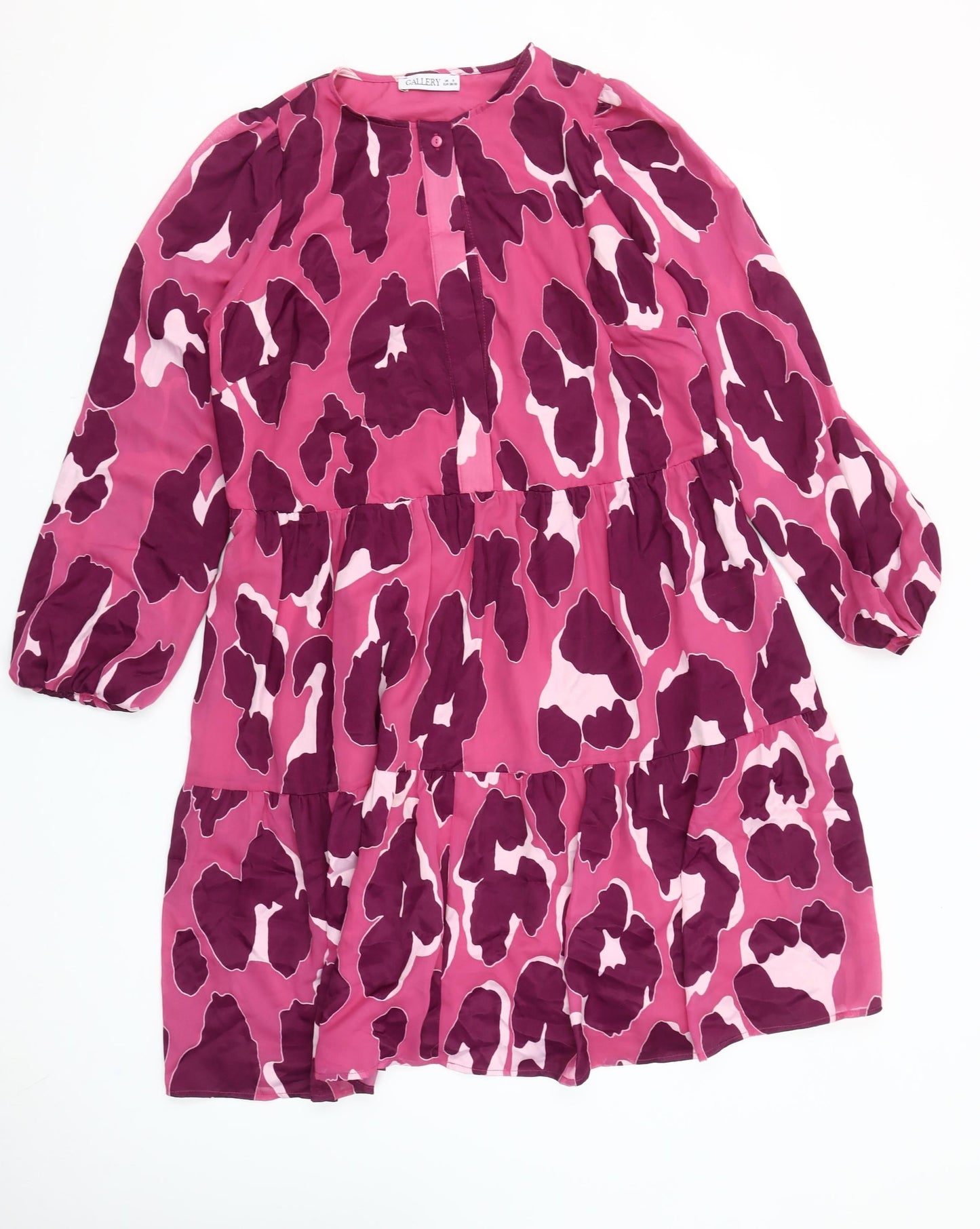 Gallery Women's Pink A-Line Dress Size S Long Sleeve Lightweight