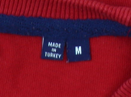 Superdry Men Red Classic Graphic Print Crew Neck Cotton T-Shirt Size M