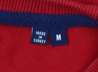 Superdry Men Red Classic Graphic Print Crew Neck Cotton T-Shirt Size M