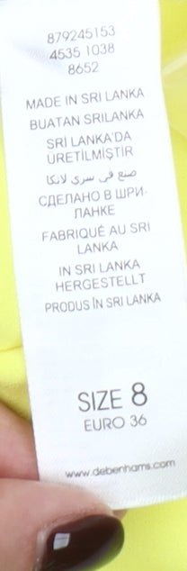 Principles by Ben de Lisi Women's Yellow Sleeveless Ruffle Blouse Size 8