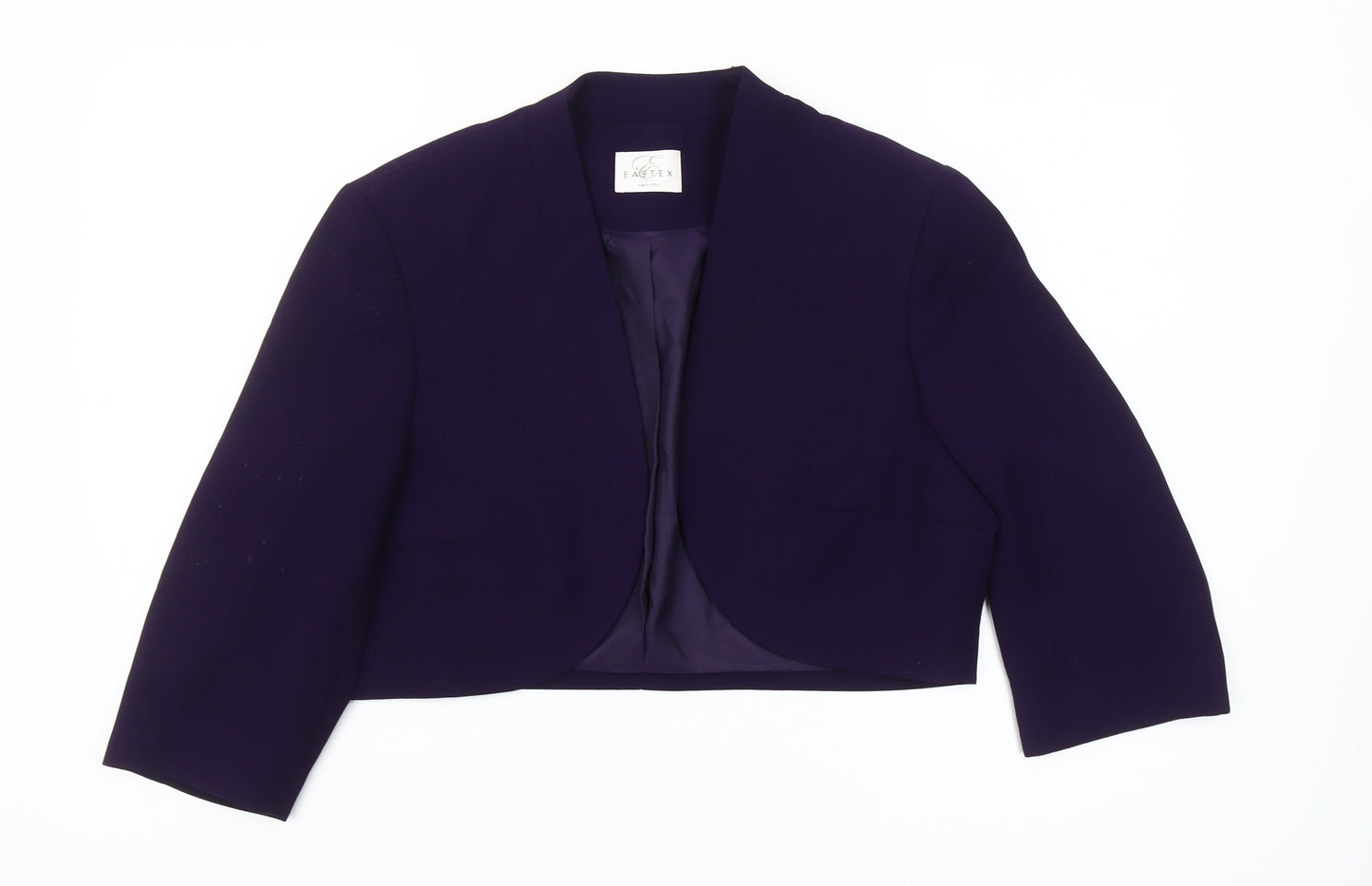 Eastex Women's Purple Cropped Shawl Collar Blazer UK 16