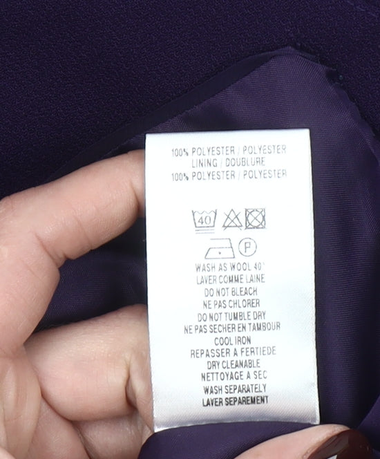 Eastex Women's Purple Cropped Shawl Collar Blazer UK 16
