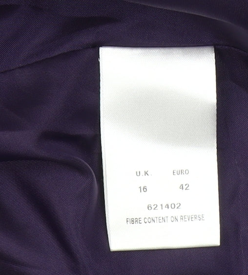 Eastex Women's Purple Cropped Shawl Collar Blazer UK 16