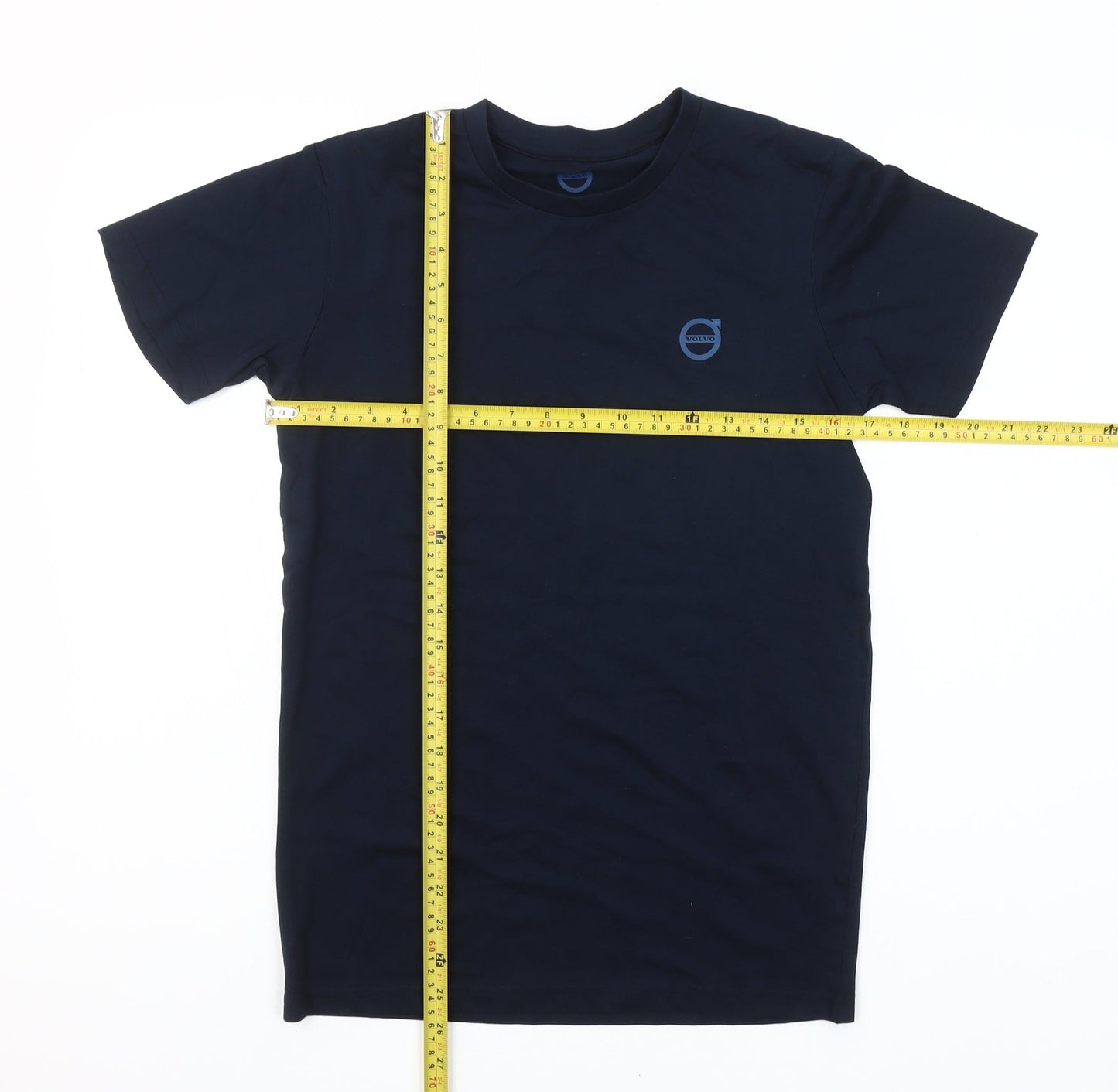 Volvo Men's Navy Blue Crew Neck Cotton T-Shirt XS Classic Fit