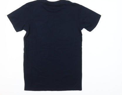 Volvo Men's Navy Blue Crew Neck Cotton T-Shirt XS Classic Fit
