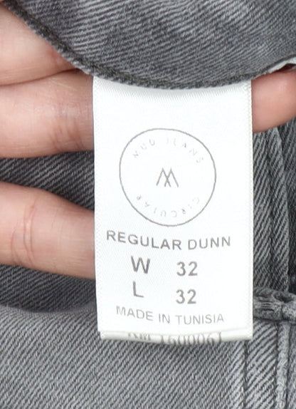 Mud Jeans Men's Grey Regular Fit Denim Jeans 32x32 Straight Leg