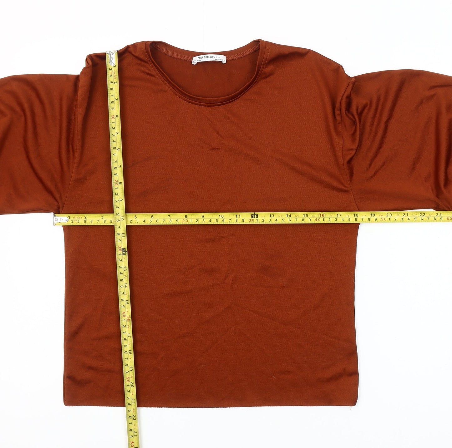 Zara Trafaluc Women’s Brown Long Sleeve Jersey Top Size S