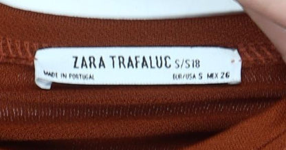 Zara Trafaluc Women’s Brown Long Sleeve Jersey Top Size S
