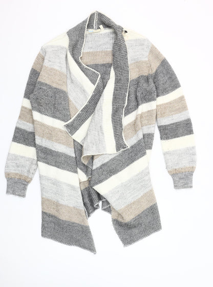 JoJo Maman Bébé Women's Multicoloured M Striped Open Knit Cardigan