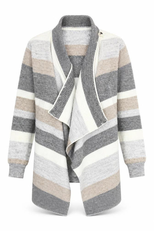 JoJo Maman Bébé Women's Multicoloured M Striped Open Knit Cardigan