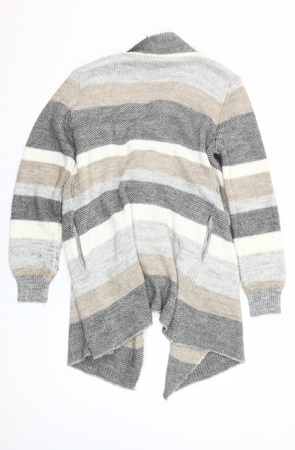 JoJo Maman Bébé Women's Multicoloured M Striped Open Knit Cardigan