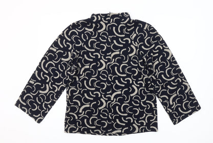 Marks and Spencer Women's Black Geometric High Neck Pullover Jumper Size 10