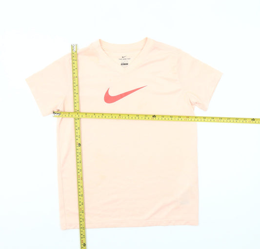 Nike Girls Pink Dri-Fit V-Neck Sports T-Shirt Size 146
