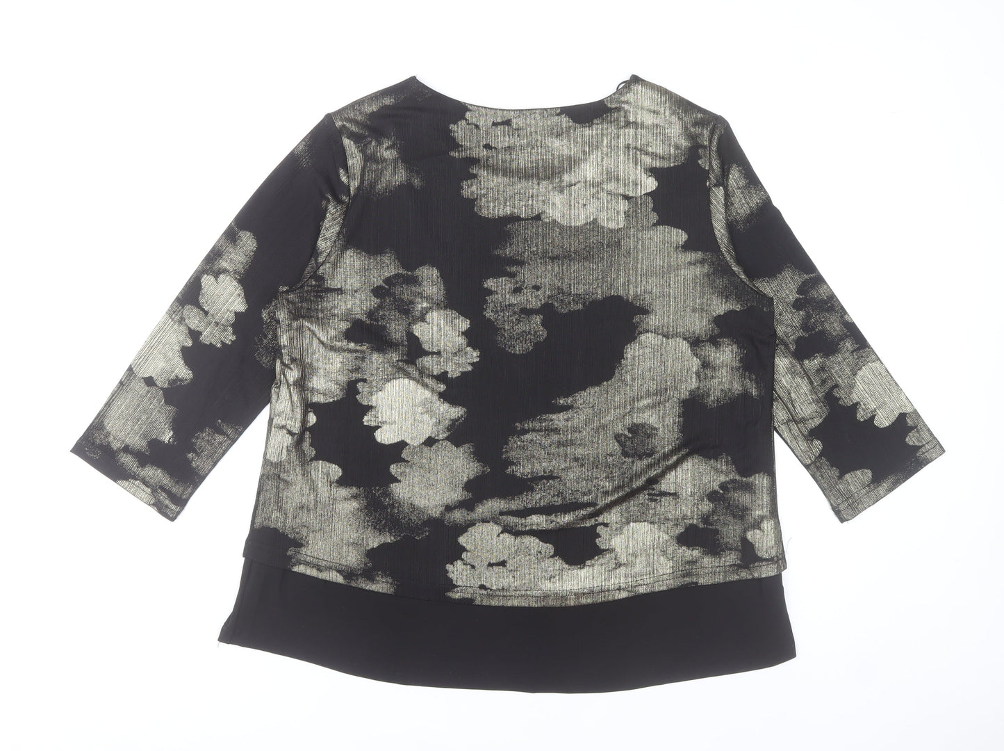 Just Elegance Women’s Black Abstract Tunic Blouse Size 18