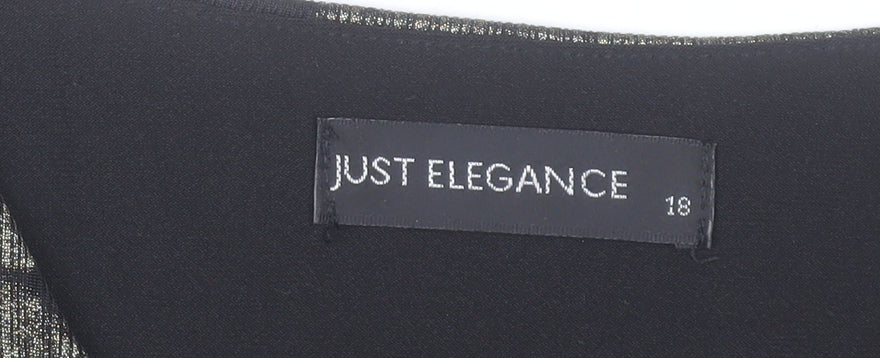 Just Elegance Women’s Black Abstract Tunic Blouse Size 18