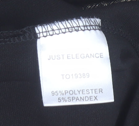 Just Elegance Women’s Black Abstract Tunic Blouse Size 18