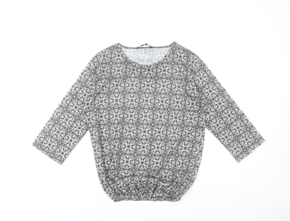 St. Bernard for Dunnes Women’s Grey Geometric 3/4 Sleeve Blouse Size 12