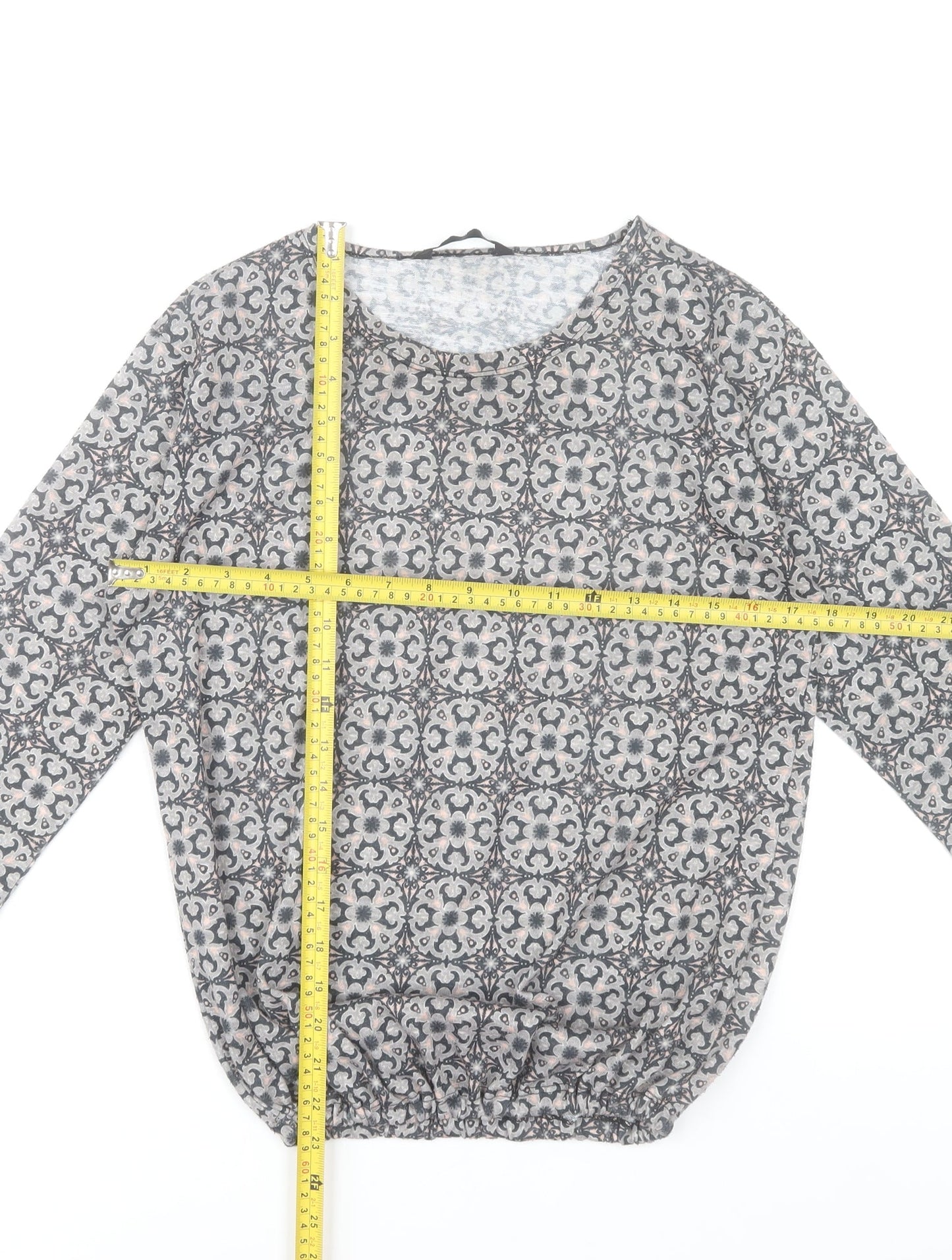St. Bernard for Dunnes Women’s Grey Geometric 3/4 Sleeve Blouse Size 12