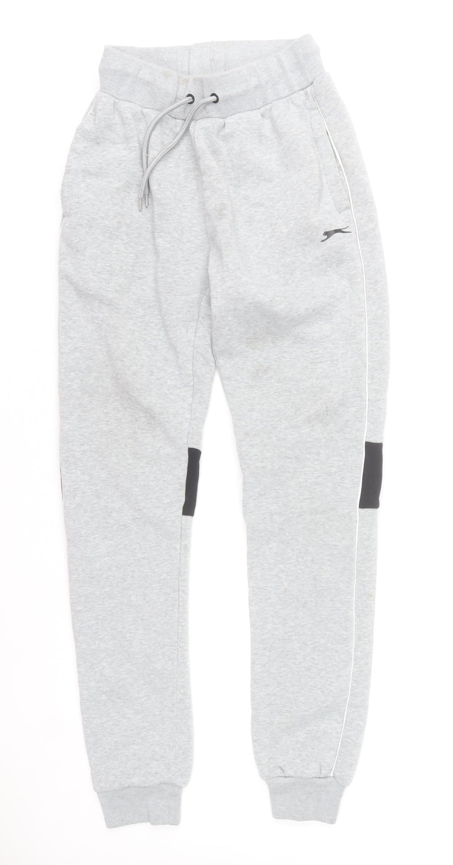 Slazenger Men's Grey Joggers Small Regular Fit Polyester Sports Trousers