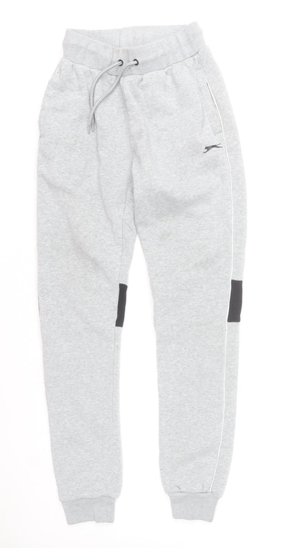 Slazenger Men's Grey Joggers Small Regular Fit Polyester Sports Trousers