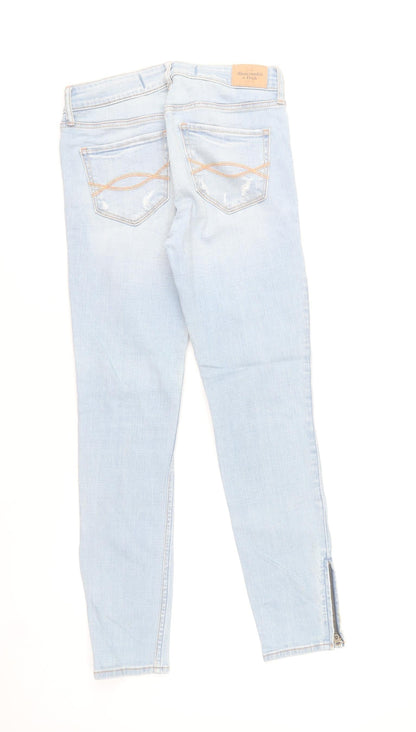 Abercrombie & Fitch Women Blue Distressed Skinny Jeans W26 Size 2