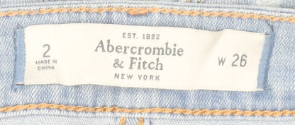 Abercrombie & Fitch Women Blue Distressed Skinny Jeans W26 Size 2