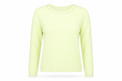 Paramour Womens Green Beaded Crew Neck Knit Jumper L