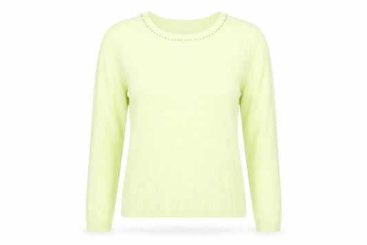 Paramour Womens Green Beaded Crew Neck Knit Jumper L