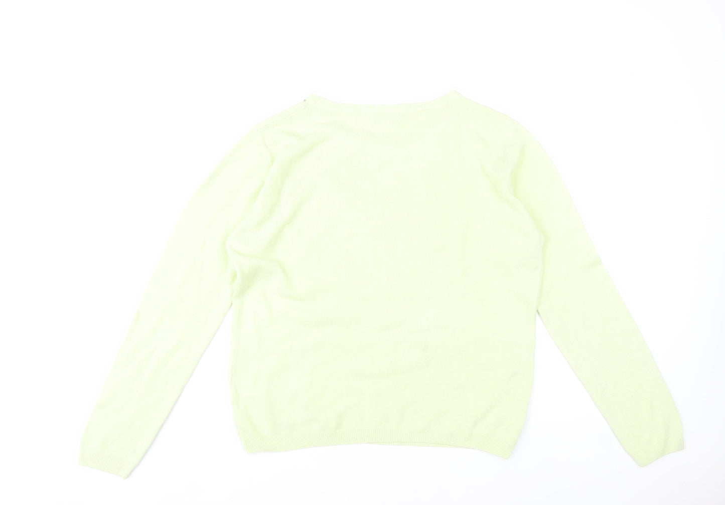 Paramour Womens Green Beaded Crew Neck Knit Jumper L