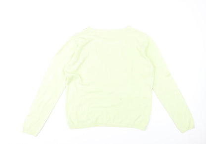 Paramour Womens Green Beaded Crew Neck Knit Jumper L