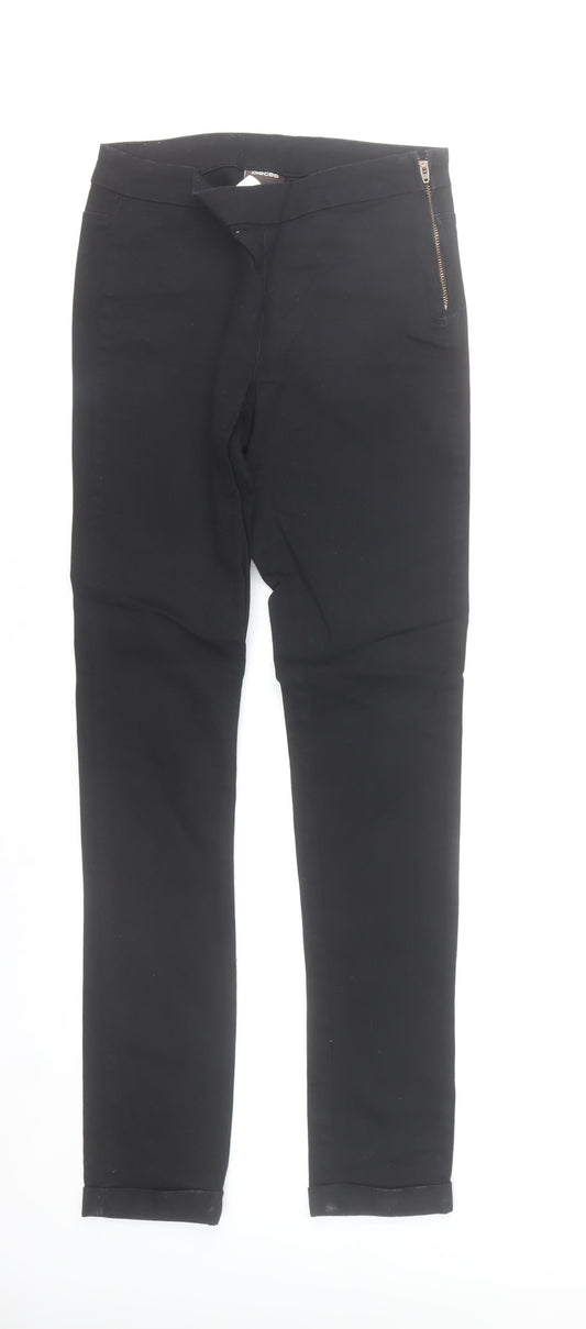 Pieces Women’s Black Skinny Jeans S Slim Fit Mid Rise Stretch Zip Detail