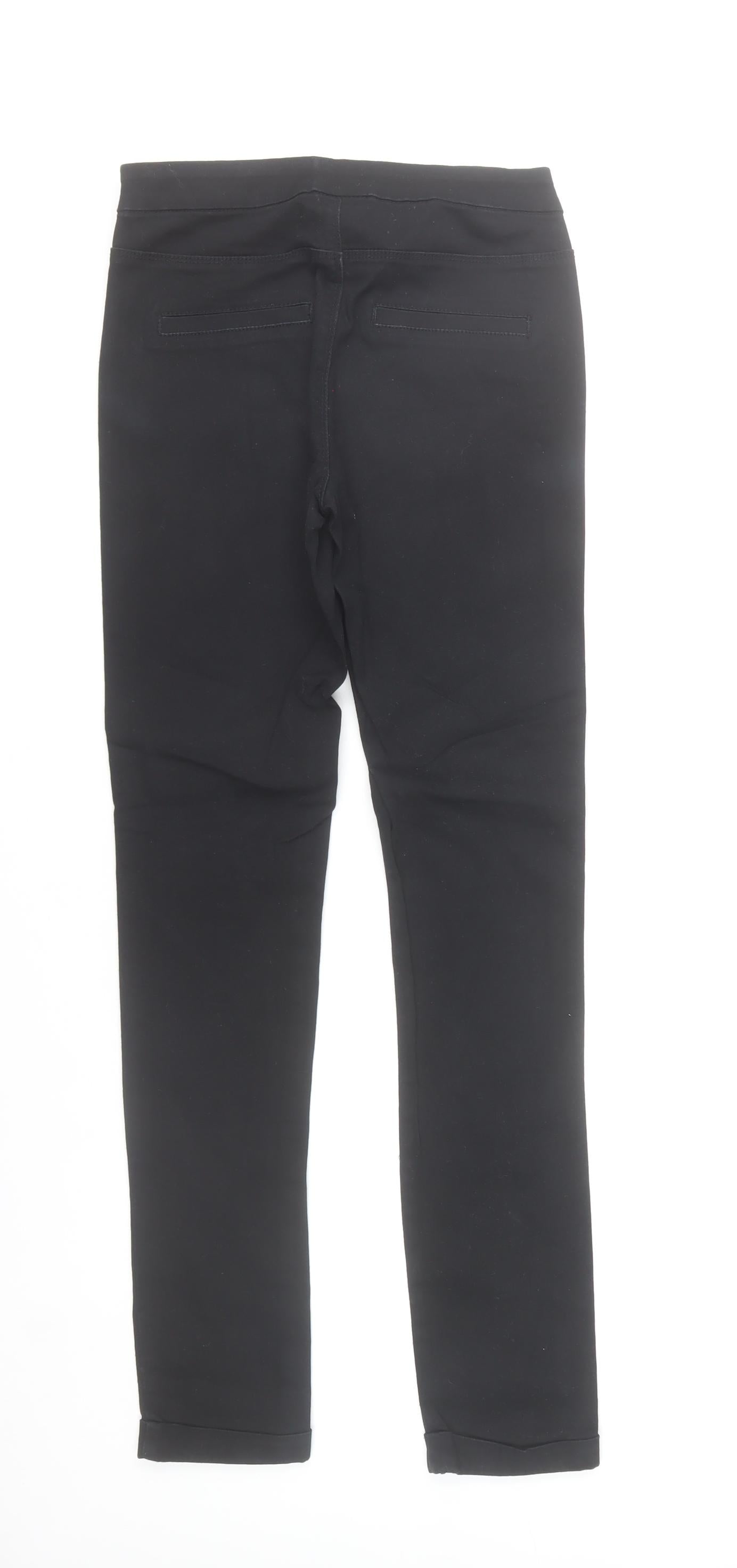 Pieces Women’s Black Skinny Jeans S Slim Fit Mid Rise Stretch Zip Detail