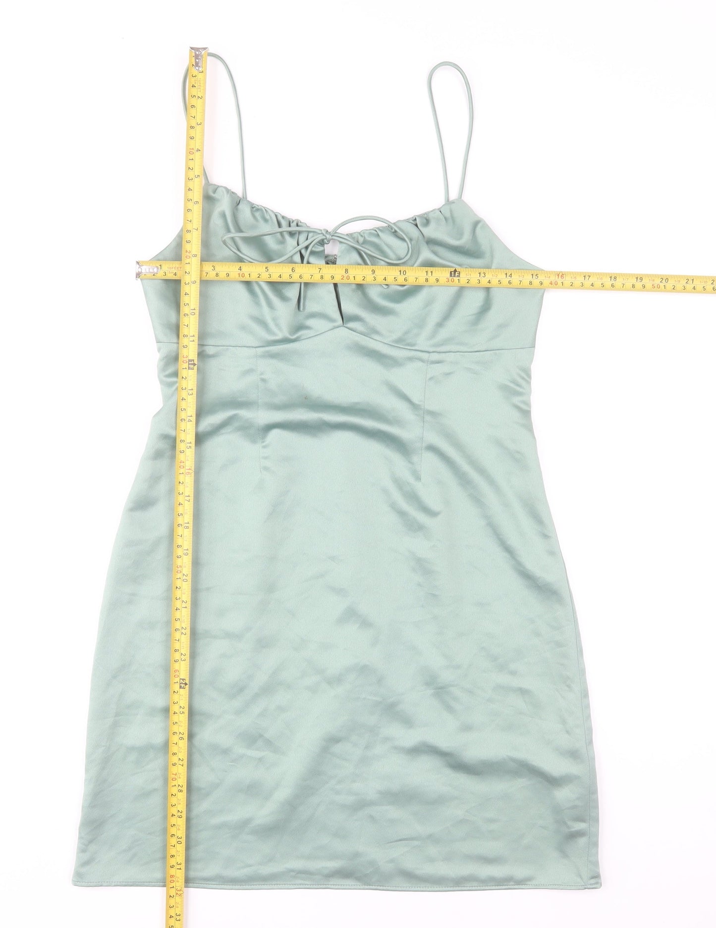 Topshop Women’s Green Size 10 Satin Slip Dress
